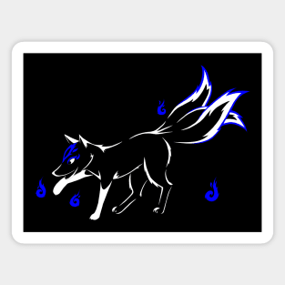 Kitsune (white and blue) Magnet